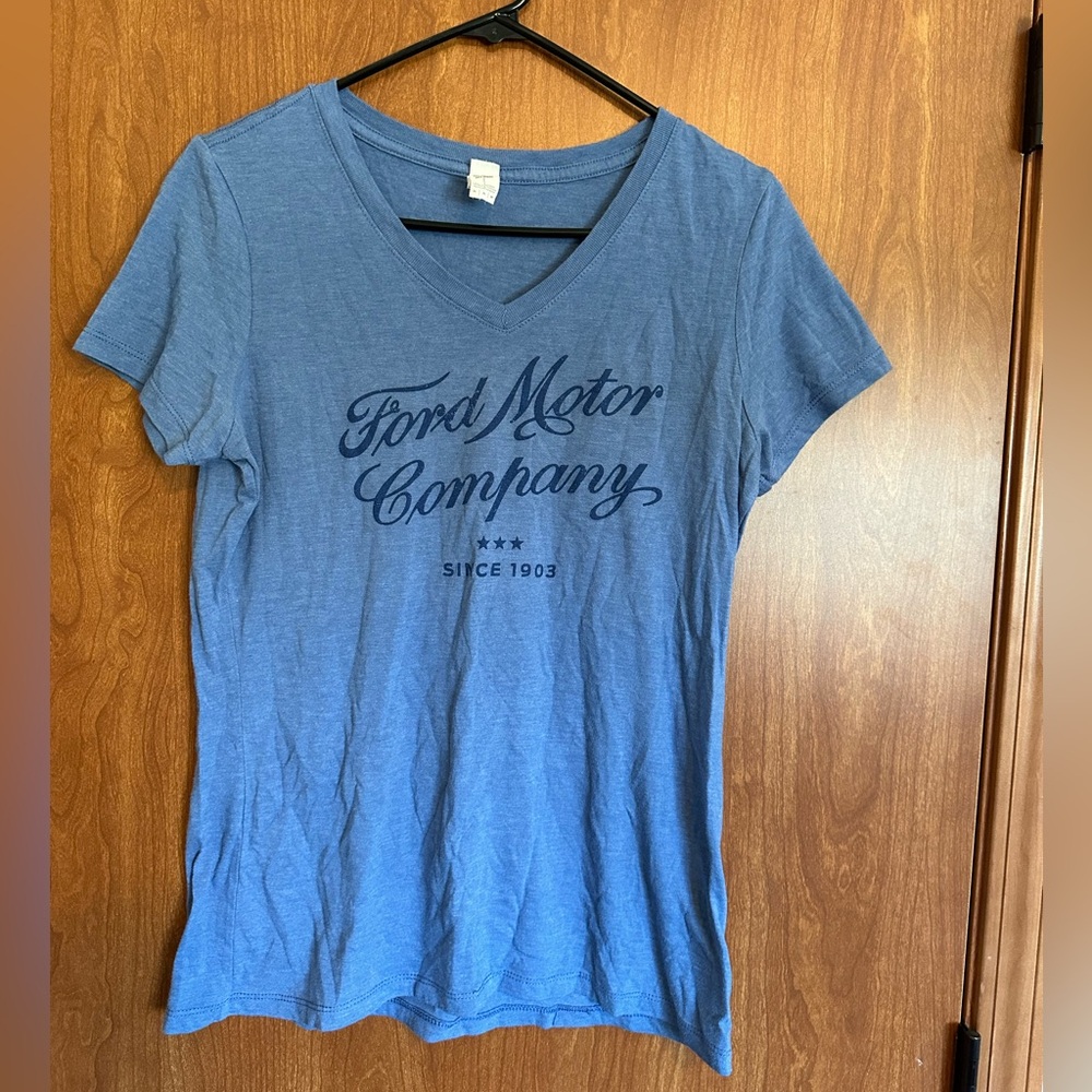 District Heather Blue V-Neck Graphic Tee